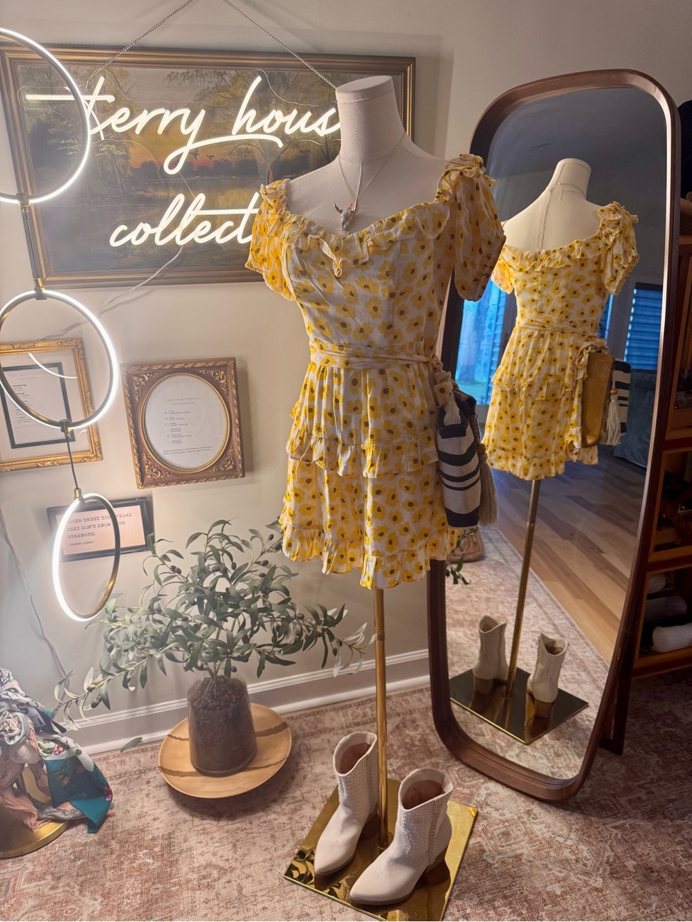 Angel Biba Yellow Floral Ruffle Romper